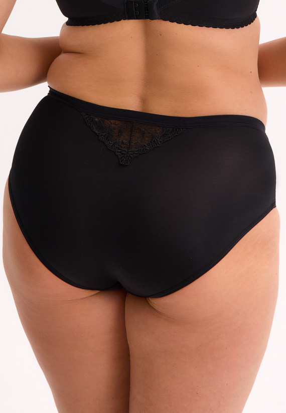 GFP 051 Gaia Kiara nohavičky - čierne, plné, výšivka, tyl a mikrovlákno