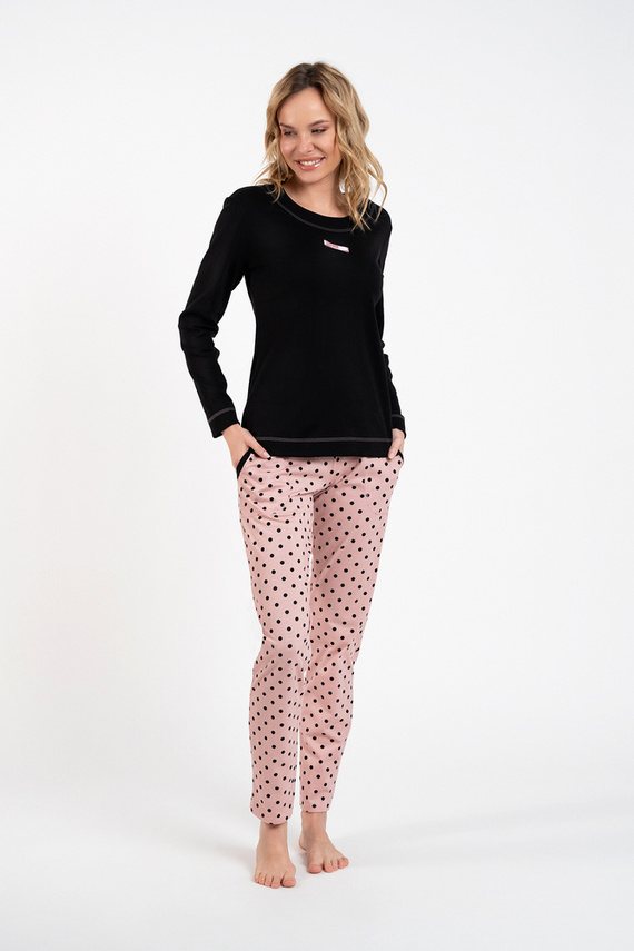Bonilla Dámske pyžamo s dlhým rukávom a dlhými nohavicami Italian Fashion black/print