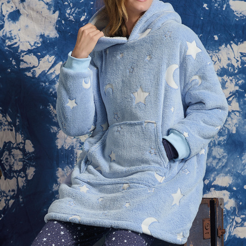 Milana Sorbetto blanketblouse - modrý fleece, svietiaci v tme