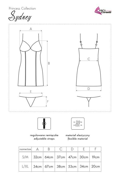 Sydney LC 90291 Súprava, košieľka a tangá LivCo Corsetti Fashion
