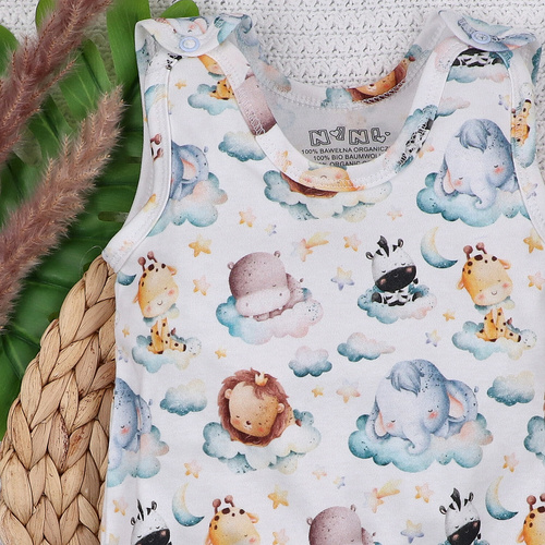 ABN-5607 Little Dreamers Nini detské dupačky z organickej bavlny - bezniklové zapínanie, hypoalergénne, poľská výroba