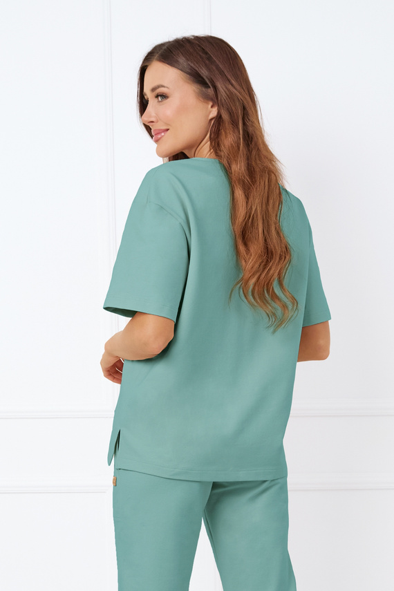 Caro Blúzka s krátkym rukávom Italian Fashion - šalvia