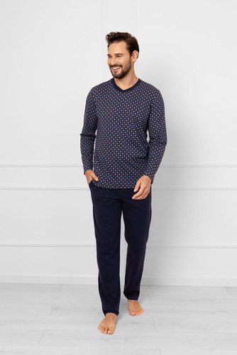 Pánske pyžamo Gerard Italian Fashion - bavlnené, s dlhým rukávom a nohavicami