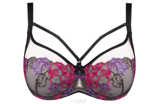 Estella Soft podprsenka - mäkká, čierna s výšivkou, elegantná a pohodlná