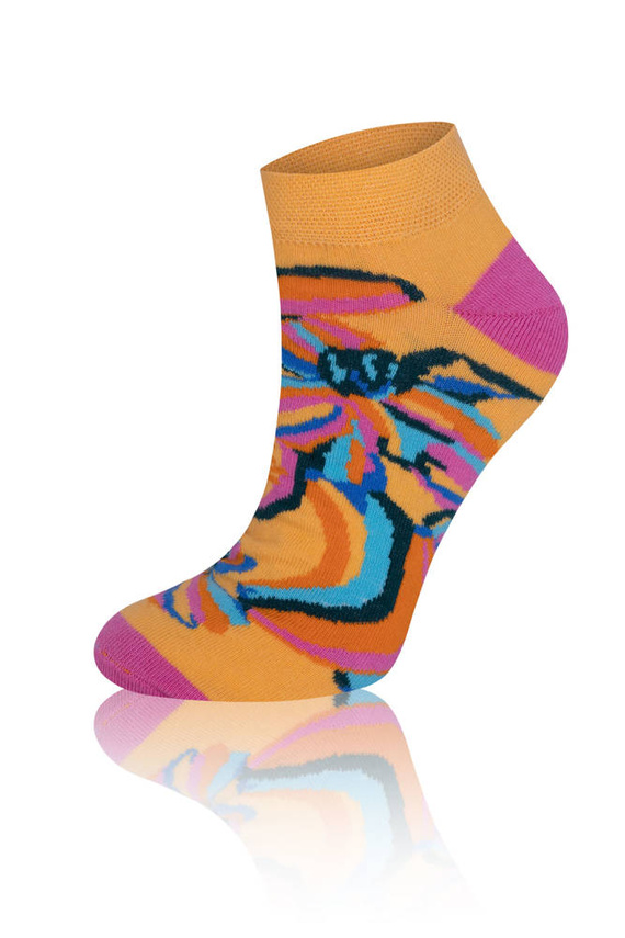 S141S Ponožky Zanzi Italian Fashion - rozstrapatené/žlté/ružové