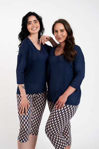 Milda Dámske pyžamo 3/4 rukávy, 3/4 nohavice Talianska móda