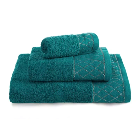 Sada uterákov Eurofirany 3 ks mäkké a savé prémiové uteráky Layla dark turquoise