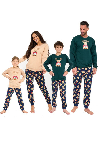Cornette Gift Time 115/321 Pánska vianočná pyžama zelená 100 % bavlna