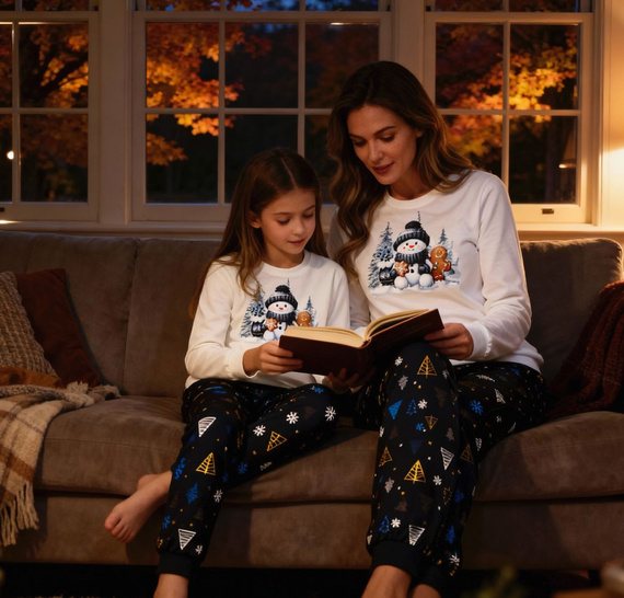 977/189 978/189 Dievčenské pyžamo Snowy Day Cornette bavlna, dlhý rukáv | Teplé a pohodlné