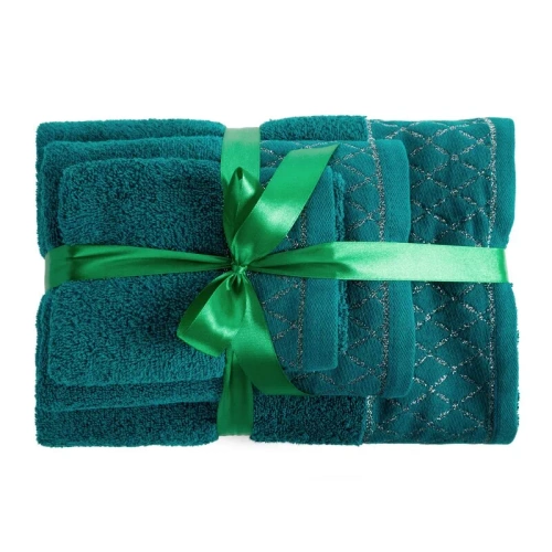 Sada uterákov Eurofirany 3 ks mäkké a savé prémiové uteráky Layla dark turquoise