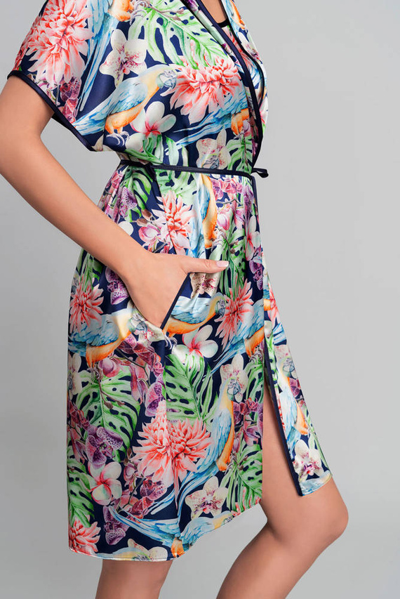 Polynézia Dámsky župan Italian Fashion - kvetinová potlač