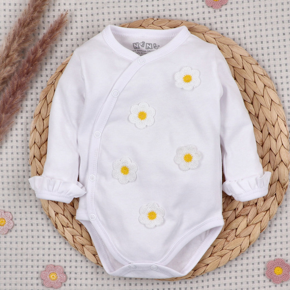 NINI Little Flowers – zavinovacie dojčenské body 100 % organická bavlna ABN-5757/BIA