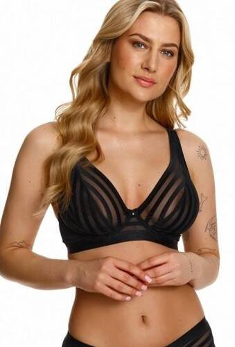 2412 Lupoline-čierna mäkká podprsenka bralette