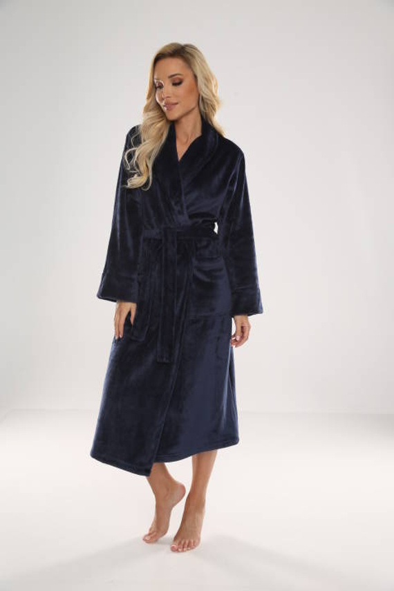 628 Abigail Dlhý dámsky župan Forex - tmavomodrý