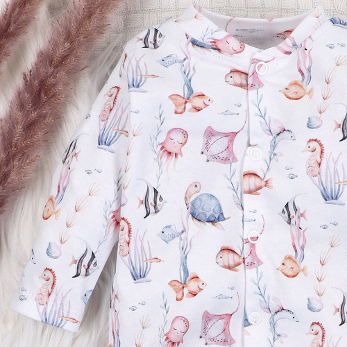 ABN-5479 Underwater World Nini detský župan - organická bavlna, pohodlné zapínanie na cvočky