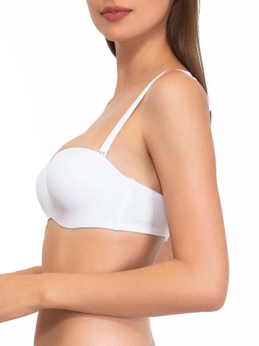 1580 Push-up podprsenka Fantastic - bandeau, mikrovlákno Sielei white