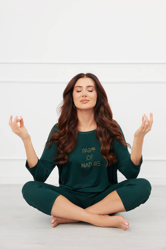 Natura Dámske 3/4 pyžamo Italian Fashion - zelené