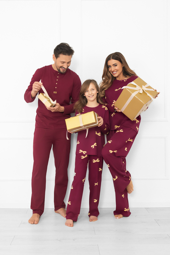 Dievčenské pyžamo Kwadro Italian Fashion - bavlna, dlhé rukávy, mašle