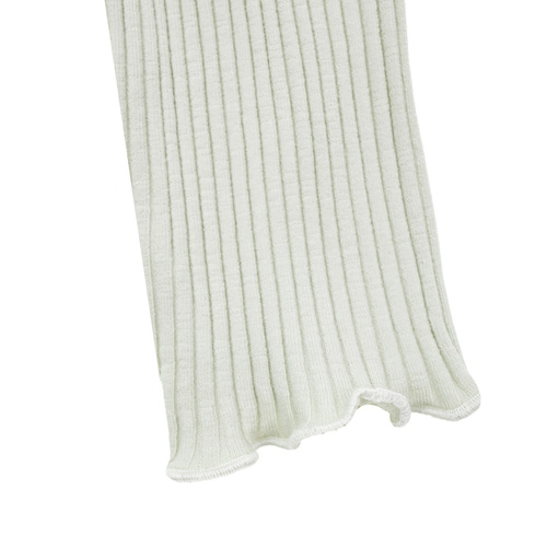 141525 Dievčenské rebrované legíny Nicol - bavlna s elastanom, s volánom, olivovo zelené