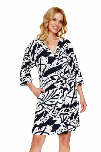 7311 Dámsky župan Doctor Nap La Palma - viskóza, módna potlač