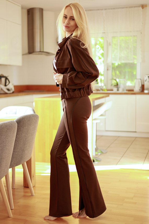 Komplet Barbie Mirale – dámsky bavlnený komplet bunda a nohavice zvonového strihu