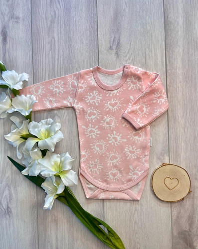 Body pre bábätká Mamatti BD16326 ružové bavlnené pre dievčatko