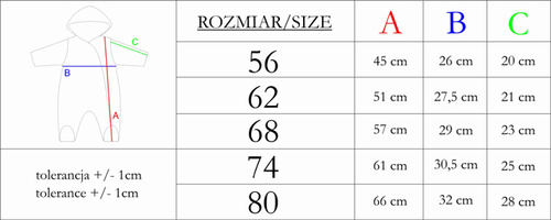 216270 Lala Luna Nicol tepláky - ružová detská kombinéza s ušami, veľkosť 56-68