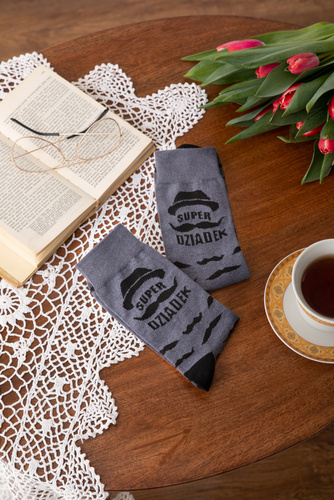 M40D Super Grandpa Dlhé ponožky Italian Fashion - graphite