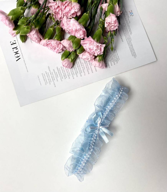 221 De Lafense šifónové podväzky - svetlomodré