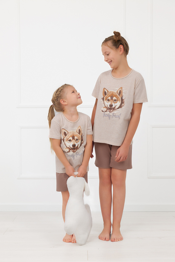 Dievčenské pyžamo Shiba Italian Fashion 100% bavlna šortky