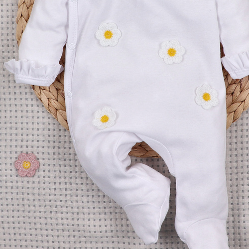 NINI LITTLE FLOWERS overal pre bábätká 100 % organická bavlna s výšivkou ABN-5758/BIA