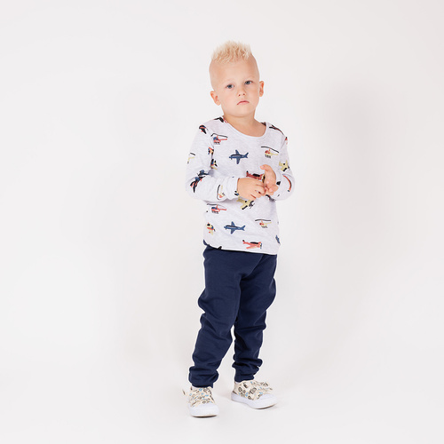 219036 Detské pyžamo Willy Nicol - bavlnené, s dlhým rukávom, roviny