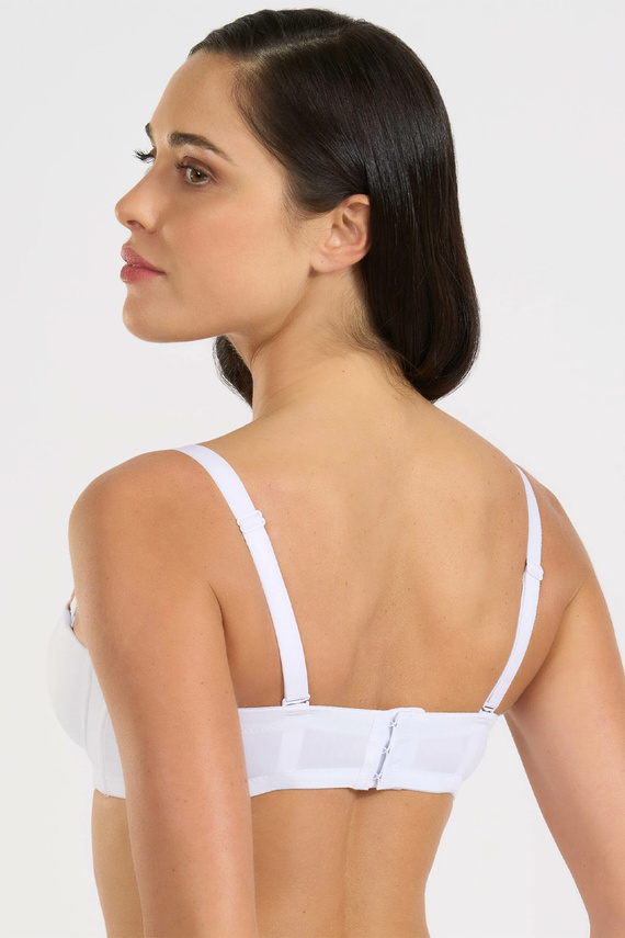 391 Podprsenka Bandeau Bianco Selene Bardotka s kosticami odnímateľné ramienka