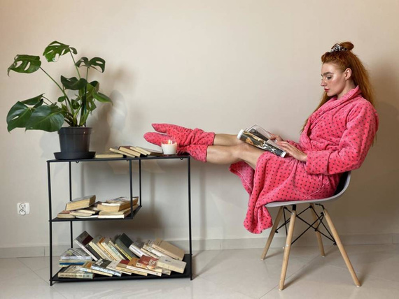 548 Melanie Dámsky dlhý župan Forex - malinový