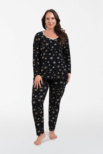 Laponia Dámske pyžamo s dlhým rukávom a dlhými nohavicami Italian Fashion - potlač