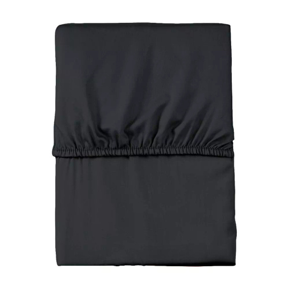 Mikrosaténové prestieradlo s gumou Poly Detexpol hladké black
