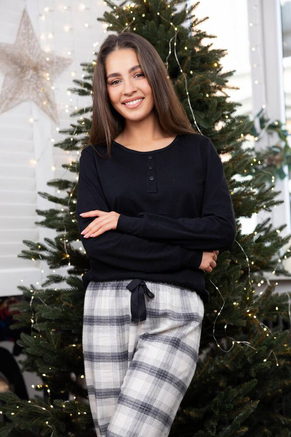 Blanche Dámske flanelové pyžamo Sensis - čierne