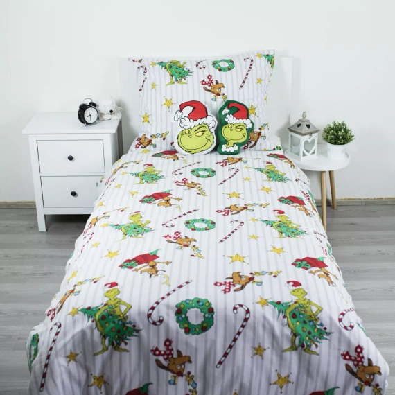 Bavlnené obliečky Grinch Grinchmas JF24 140x200 100% bavlna Grinch zámok