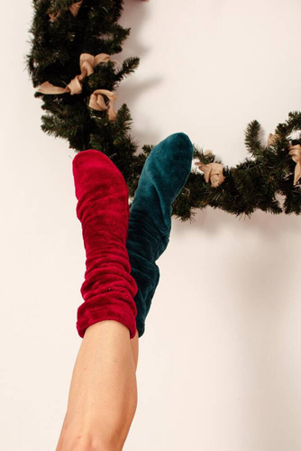 553/554 Wellsoft Hladké ponožky na spanie De Lafense - zelené