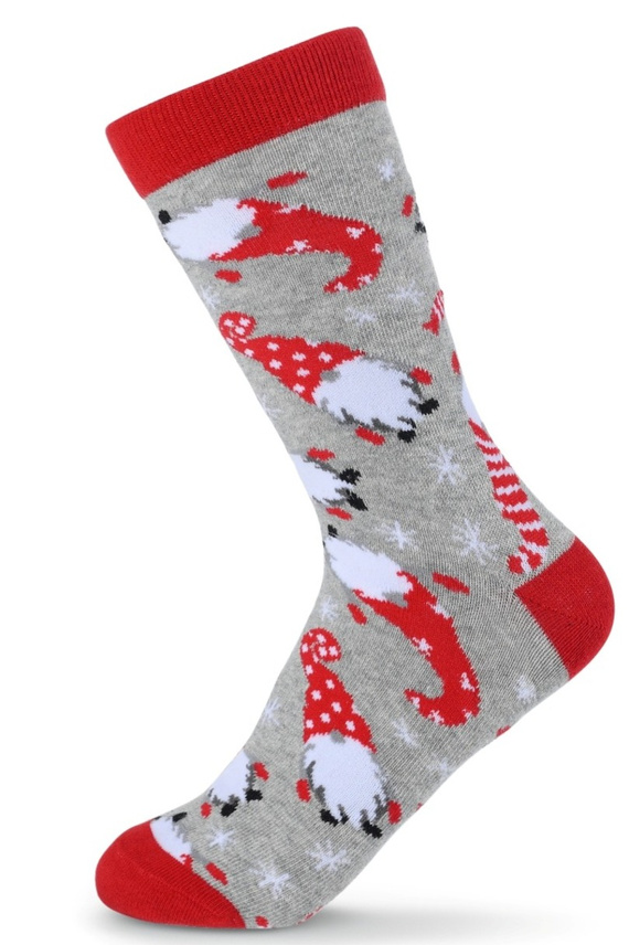 SKCH01 Vianočné ponožky Be Snazzy light ash 1- bavlnené, vzorované, ploché švy