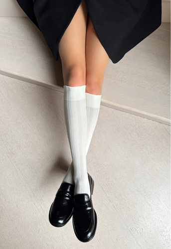 Dievčenské ponožky Laura Veneziana - mikrovlákno, široké pruhy, netlačiaci pás