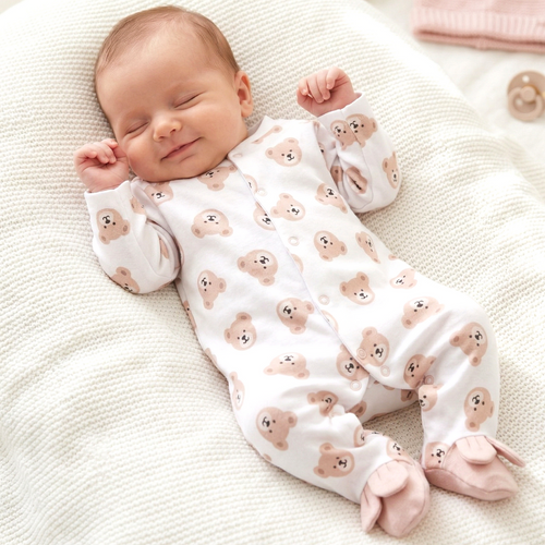 ABN-5356 Detský župan Sweet Bears Nini | Organická bavlna, zapínanie na cvočky