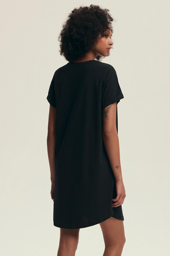 Nočná košeľa 43729 Dairoku Henderson čierna- bavlna, krátky rukáv, pohodlný strih