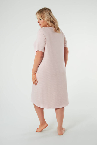 Puntini Dámska nočná košeľa s krátkym rukávom Italian Fashion - púdrovo ružová