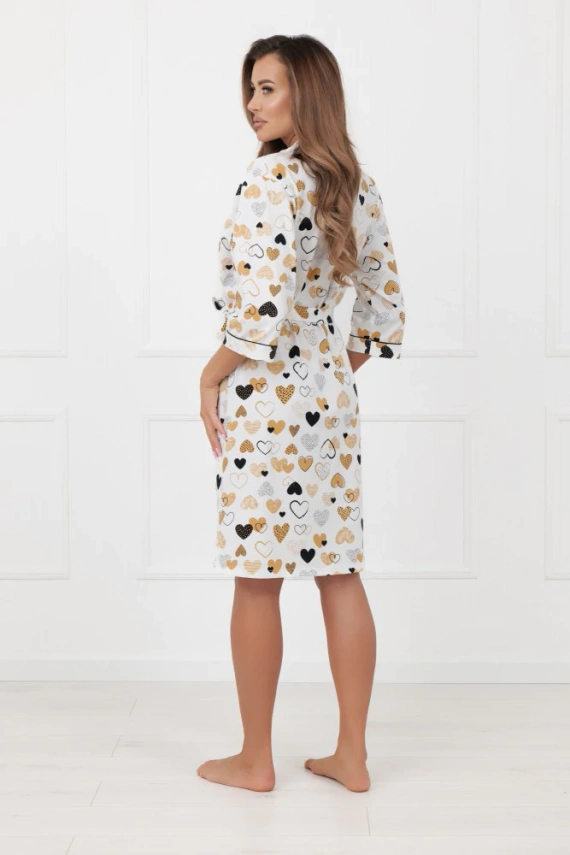 Dámsky župan Soreno Italian Fashion - bavlnený, 3/4 rukáv, viazaný