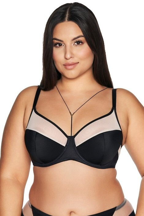 2135 Polomäkká podprsenka Ava s polstrovanými vankúšikmi - čierna