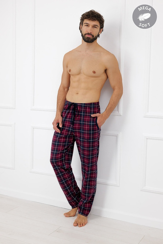 Italian Fashion Brajan pánske bavlnené nohavice Mega Soft kárované