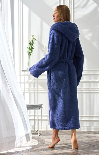 2556 Heaven Dámsky dlhý župan L&L s kapucňou - námornícky