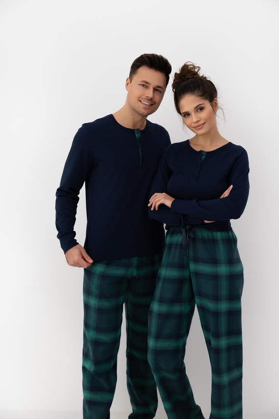 Dámske pyžamo Cassandra Sensis - bavlnené, dlhé, kockované