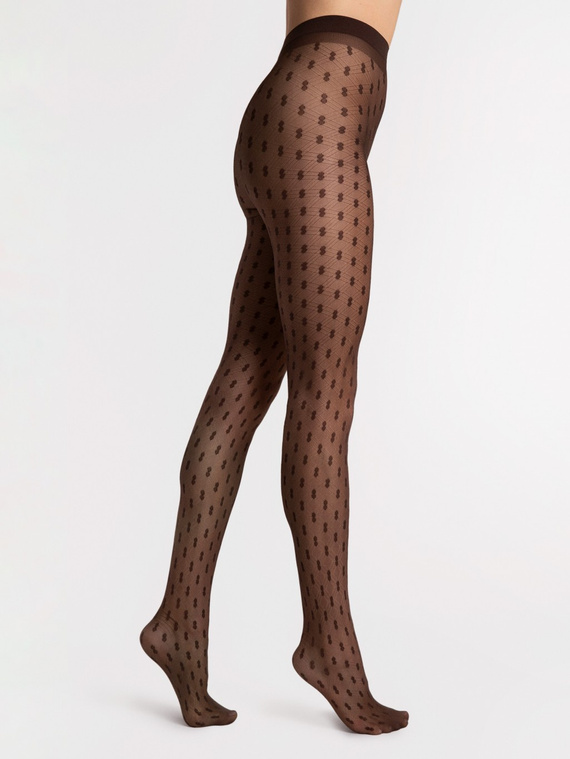 G 6125 Bijou Tights Fiore 20 den mocca - vzorované, elegantné